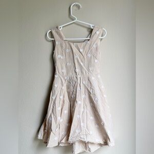 Mayoral Girls Beige Cream Polka Dot Sleeveless Sundress 5T